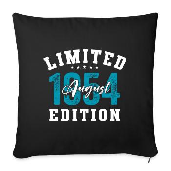 70th Birthday Original August 1954 Year 1954 - Sofa pillowcase 17,3'' x 17,3'' (45 x 45 cm) - black - Front