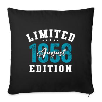 66th birthday Original August 1958 Year 1958 - Sofa pillowcase 17,3'' x 17,3'' (45 x 45 cm) - black - Front