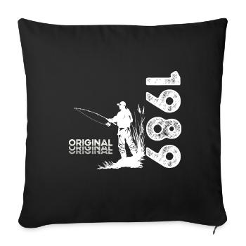 35ème Anniversaire Pêcheur Pêche 1989 Millésime 1989 - Housse de coussin décorative 45 x 45 cm - noir - Devant