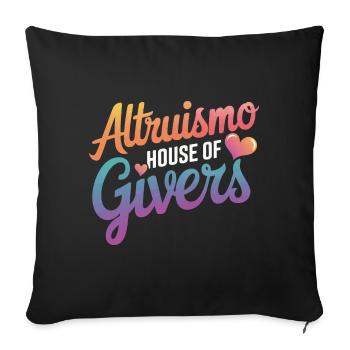 Altruisme Don désintéressé Donner d’école - Housse de coussin décorative 45 x 45 cm - noir - Devant