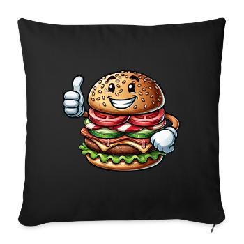 Sweet Burger Cartoon Restauration rapide mexicaine - Housse de coussin décorative 45 x 45 cm - noir - Devant