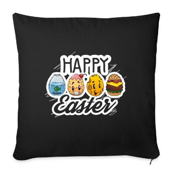 Easter egg Funny Easter - Sofa pillowcase 17,3'' x 17,3'' (45 x 45 cm) - black - Front