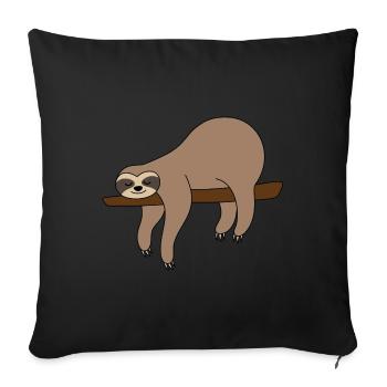 Sloth branch - Sofa pillowcase 17,3'' x 17,3'' (45 x 45 cm) - black - Front