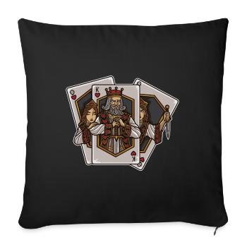 Spielkarten erwachen zum Leben | Kartengeber Glück - Sofakissenbezug 45 x 45 cm - Schwarz - Vorne