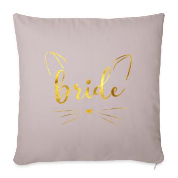Braut Katze - Sofakissenbezug 45 x 45 cm - helles Taupe - Vorne