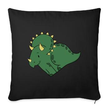 Aimer Tricératops - Housse de coussin décorative 45 x 45 cm - noir - Devant