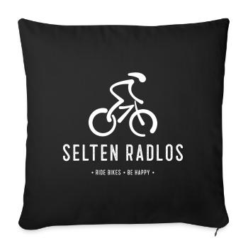 Selten RADLOS 2022 Edition in Weiß mit Rad - Sofakissenbezug 45 x 45 cm - Schwarz - Vorne