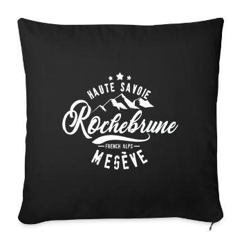 Rochebrune Megève French Alps - Sofa pillowcase 17,3'' x 17,3'' (45 x 45 cm) - black - Front