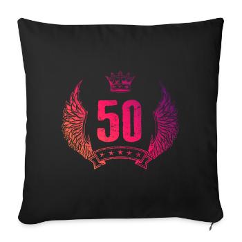 Couronne de 50 numéros - Housse de coussin décorative 45 x 45 cm - noir - Devant