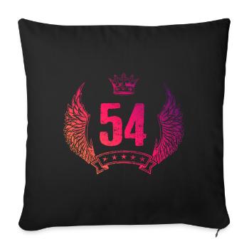 54 Couronne de numéros - Housse de coussin décorative 45 x 45 cm - noir - Devant