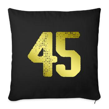 Maillot 45 Numéro - Housse de coussin décorative 45 x 45 cm - noir - Devant