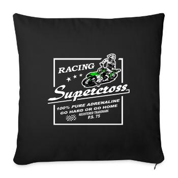 Supercross - Moto Cross - Motocross - Sofa pillowcase 17,3'' x 17,3'' (45 x 45 cm) - black - Front