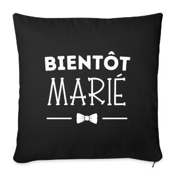 bientôt marié - Housse de coussin décorative 45 x 45 cm - noir - Devant