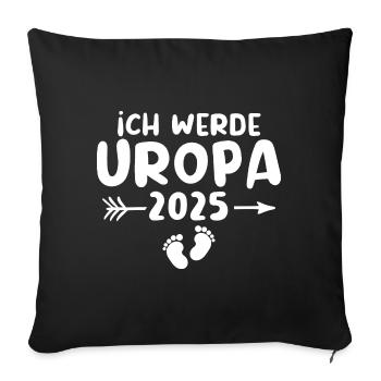 Ich werde Uropa 2025 - Sofakissenbezug 45 x 45 cm - Schwarz - Vorne