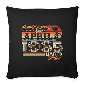 Les légendes sont nées en avril 1965 - Housse de coussin décorative 45 x 45 cm - noir - Devant