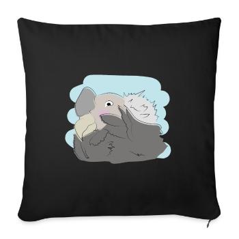 Design illustré avec un vautour - Housse de coussin décorative 45 x 45 cm - noir - Devant