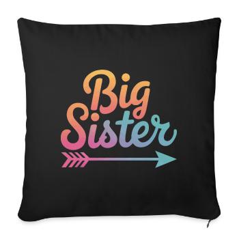 Sœur, Frère ou sœur, Famille - Housse de coussin décorative 45 x 45 cm - noir - Devant