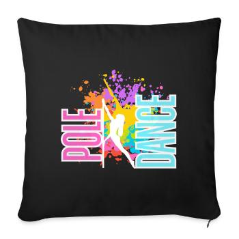 Pole Dance Splash Neon Farben - Sofakissenbezug 45 x 45 cm - Schwarz - Vorne