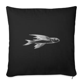 Ein fliegender Fisch - Sofakissenbezug 45 x 45 cm - Schwarz - Vorne