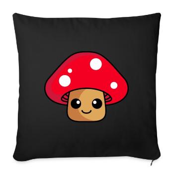 Mushroom Comic - Sofa pillowcase 17,3'' x 17,3'' (45 x 45 cm) - black - Front