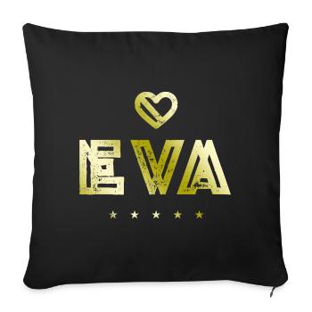 Eva Herz - Sofa pillowcase 17,3'' x 17,3'' (45 x 45 cm) - black - Front
