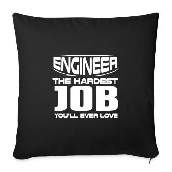 Cadeau d’ingénieur Le travail le plus difficile que vous aimerez jamais - Housse de coussin décorative 45 x 45 cm - noir - Devant