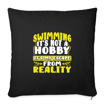 Nageur Cadeau Natation Pas Hobby Évasion de - Housse de coussin décorative 45 x 45 cm - noir - Devant