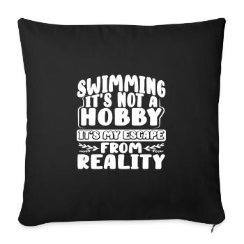 Cadeaux de nageur Natation Pas Hobby Escape de - Housse de coussin décorative 45 x 45 cm - noir - Devant