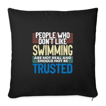 Nageur Offrez aux gens qui n’aiment pas nager - Housse de coussin décorative 45 x 45 cm - noir - Devant