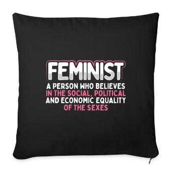 Feministische sozialpolitische ökonomische Gleichheit von - Sofakissenbezug 45 x 45 cm - Schwarz - Vorne