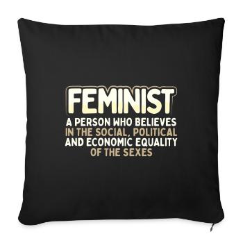 Feminist Gift Social Political Economic Equality - Sofa pillowcase 17,3'' x 17,3'' (45 x 45 cm) - black - Front