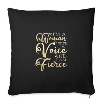 Feministische Frau mit einer Stimme heftige Feminismus-Geschenke - Sofakissenbezug 45 x 45 cm - Schwarz - Vorne