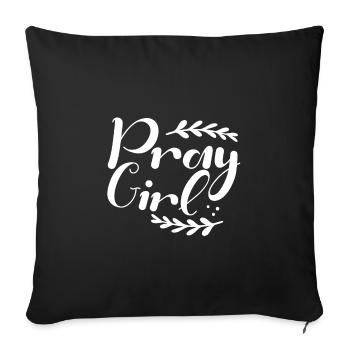 Christianity Pray Girl Inspirational Christian - Sofa pillowcase 17,3'' x 17,3'' (45 x 45 cm) - black - Front