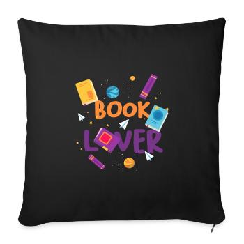 Bibliothécaire Cadeau Amusant Livre Amoureux Idée Cadeau - Housse de coussin décorative 45 x 45 cm - noir - Devant
