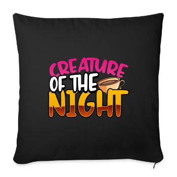 Insomniaque Cadeau Créature du Café de Nuit - Housse de coussin décorative 45 x 45 cm - noir - Devant