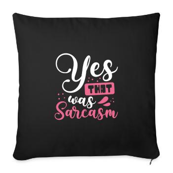 Cadeau sarcastique oui c’était un cadeau sarcastique - Housse de coussin décorative 45 x 45 cm - noir - Devant