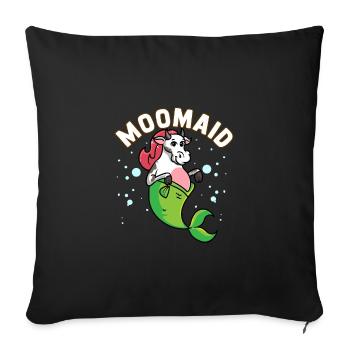 Moomaid Funny Cow Mermaid Sarcasm Gift - Sofa pillowcase 17,3'' x 17,3'' (45 x 45 cm) - black - Front