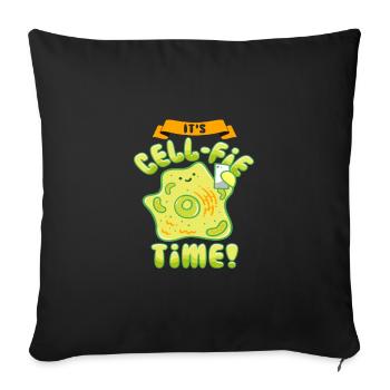 Cell Phone Humor It's Cell Fie Time Selfie - Sofa pillowcase 17,3'' x 17,3'' (45 x 45 cm) - black - Front