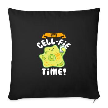 Cell Phone Humor It's Cell Fie Time Selfie Gift - Sofa pillowcase 17,3'' x 17,3'' (45 x 45 cm) - black - Front