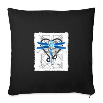 Steampunk Libelle Vintage Gears Goth Geschenke - Sofakissenbezug 45 x 45 cm - Schwarz - Vorne