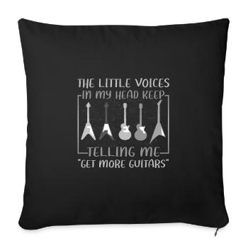 Guitarist Gift Little Voice in Head Telling Me to - Sofa pillowcase 17,3'' x 17,3'' (45 x 45 cm) - black - Front