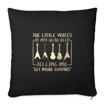 Guitarist Gift Little Voice in Head Telling Me to - Sofa pillowcase 17,3'' x 17,3'' (45 x 45 cm) - black - Front