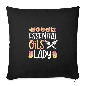 Crazy Essential Oils Lady Gift Essential Oils - Sofakissenbezug 45 x 45 cm - Schwarz - Vorne