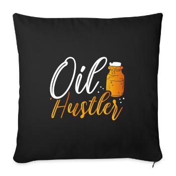 Oil Hustler Gift Huiles essentielles - Housse de coussin décorative 45 x 45 cm - noir - Devant