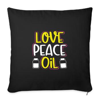 Love Peace Oil Fun Huiles Essentielles Praticien - Housse de coussin décorative 45 x 45 cm - noir - Devant