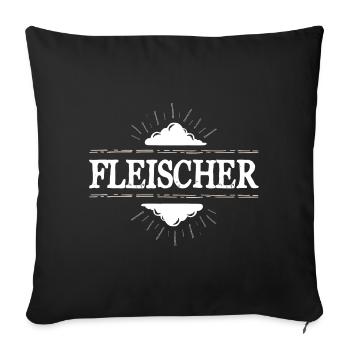 Fleischer Beruf - Sofakissenbezug 45 x 45 cm - Schwarz - Vorne