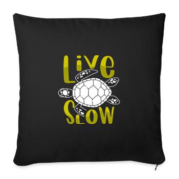 Relax and Live Slow Sea Turtle Beachy Vacation - Sofa pillowcase 17,3'' x 17,3'' (45 x 45 cm) - black - Front
