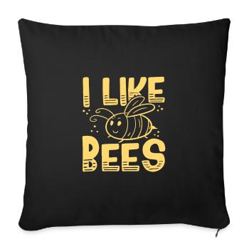 Cadeaux apicoles J’aime les abeilles Cadeaux d’apiculteur - Housse de coussin décorative 45 x 45 cm - noir - Devant
