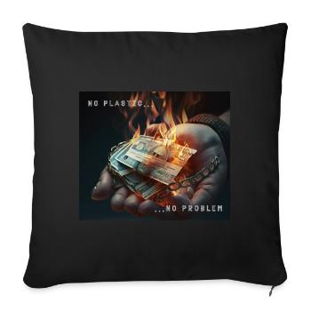 No plastic, no problem - Sofa pillowcase 17,3'' x 17,3'' (45 x 45 cm) - black - Front