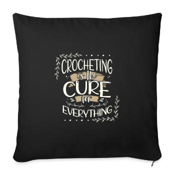 Crochet Cadeaux Crocheting Cure pour tout - Housse de coussin décorative 45 x 45 cm - noir - Devant
